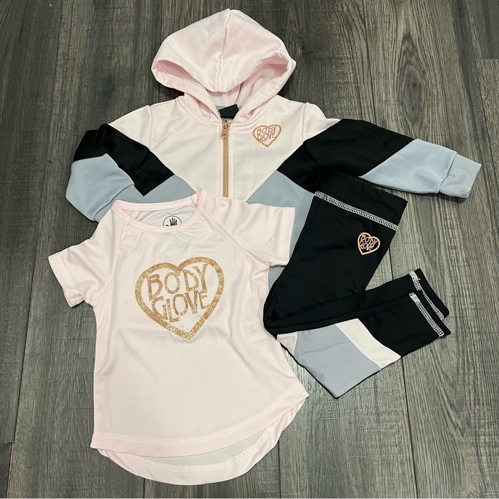 Body Glove Pink and Black Kids' Hoodie Set